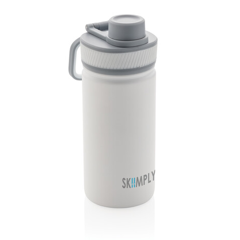 Sport Vakuum-Flasche aus Stainless Steel 550ml weiß, grau bedrucken, Art.-Nr. P436.193 Sport Vakuum-Flasche aus Stainless Steel 550ml weiß, grau bedrucken, Art.-Nr. P436.193