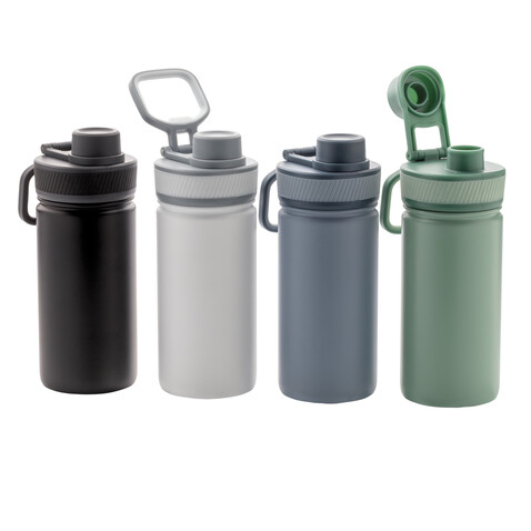 Sport Vakuum-Flasche aus Stainless Steel 550ml weiß, grau bedrucken, Art.-Nr. P436.193 Sport Vakuum-Flasche aus Stainless Steel 550ml weiß, grau bedrucken, Art.-Nr. P436.193