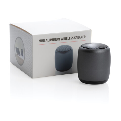 Kabelloser Mini-Lautsprecher aus Aluminium anthrazit bedrucken, Art.-Nr. P329.390 Kabelloser Mini-Lautsprecher aus Aluminium anthrazit bedrucken, Art.-Nr. P329.390