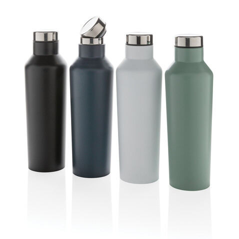 Moderne Vakuum-Flasche aus Stainless Steel schwarz bedrucken, Art.-Nr. P436.761 Moderne Vakuum-Flasche aus Stainless Steel schwarz bedrucken, Art.-Nr. P436.761