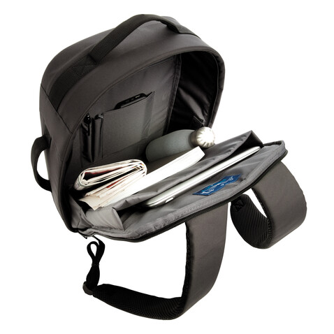 Impact AWARE™ RPET Anti-Diebstahl 15,6" Laptop-Rucksack schwarz bedrucken, Art.-Nr. P762.001 Impact AWARE™ RPET Anti-Diebstahl 15,6" Laptop-Rucksack schwarz bedrucken, Art.-Nr. P762.001