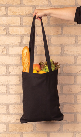 Impact Aware™ recycelte Baumwolltasche schwarz bedrucken, Art.-Nr. P762.541