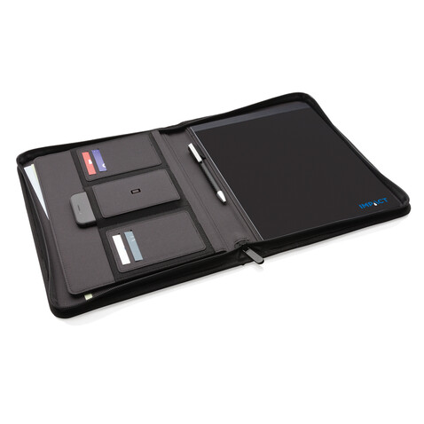 Impact AWARE™ RPET A4 Portfolio mit Reißverschluss schwarz bedrucken, Art.-Nr. P774.161 Impact AWARE™ RPET A4 Portfolio mit Reißverschluss schwarz bedrucken, Art.-Nr. P774.161