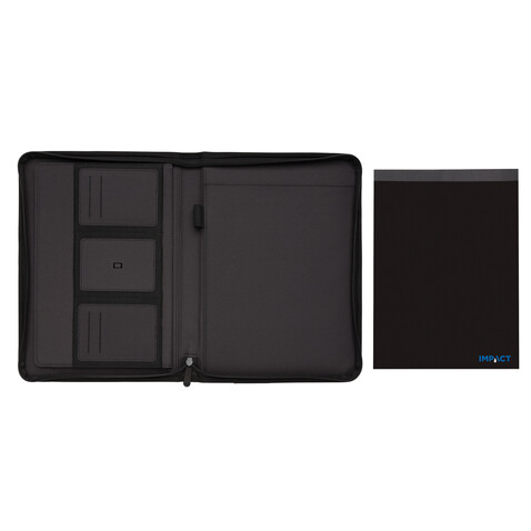 Impact AWARE™ RPET A4 Portfolio mit Reißverschluss schwarz bedrucken, Art.-Nr. P774.161 Impact AWARE™ RPET A4 Portfolio mit Reißverschluss schwarz bedrucken, Art.-Nr. P774.161