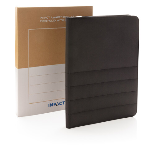 Impact AWARE™ RPET A4 Portfolio mit Reißverschluss schwarz bedrucken, Art.-Nr. P774.161 Impact AWARE™ RPET A4 Portfolio mit Reißverschluss schwarz bedrucken, Art.-Nr. P774.161