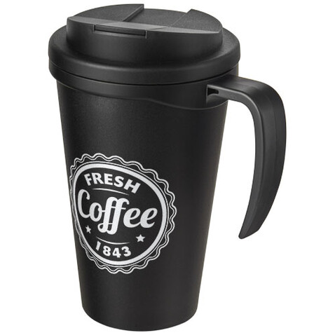 Americano® Grande 350 ml Isolierbecher mit auslaufsicherem Schraubverschluss, schwarz, schwarz bedrucken, Art.-Nr. 21042100 Americano® Grande 350 ml Isolierbecher mit auslaufsicherem Schraubverschluss, schwarz, schwarz bedrucken, Art.-Nr. 21042100