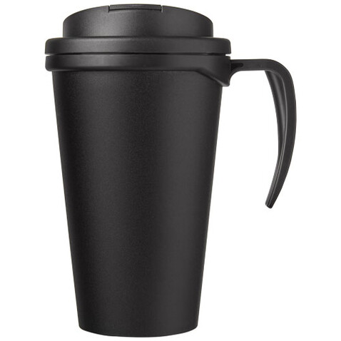 Americano® Grande 350 ml Isolierbecher mit auslaufsicherem Schraubverschluss, schwarz, schwarz bedrucken, Art.-Nr. 21042100 Americano® Grande 350 ml Isolierbecher mit auslaufsicherem Schraubverschluss, schwarz, schwarz bedrucken, Art.-Nr. 21042100