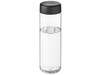 H2O Active® Vibe 850 ml Sportflasche mit Drehdeckel, transparent, schwarz bedrucken, Art.-Nr. 21043000