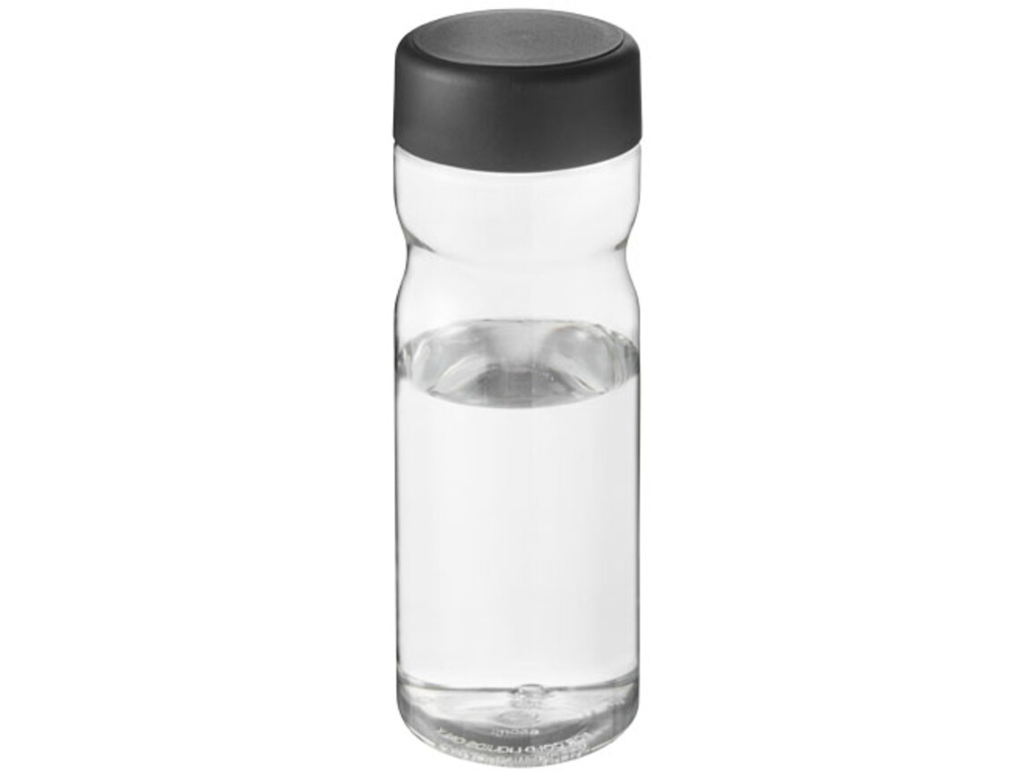 H2O Active® Base 650 ml Sportflasche mit Drehdeckel, transparent, schwarz bedrucken, Art.-Nr. 21043100