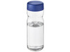 H2O Active® Base 650 ml Sportflasche mit Drehdeckel, transparent, blau bedrucken, Art.-Nr. 21043101