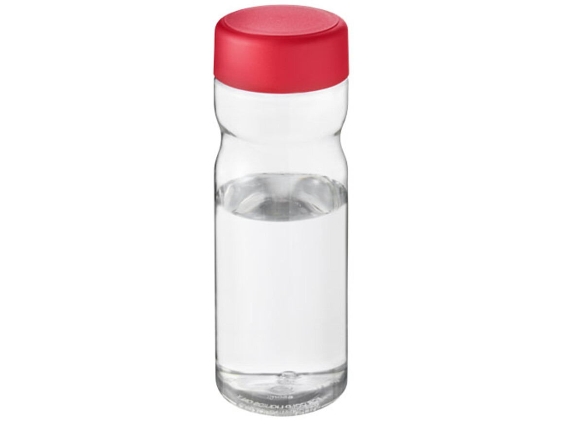 H2O Active® Base 650 ml Sportflasche mit Drehdeckel, transparent, rot bedrucken, Art.-Nr. 21043102