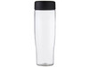 H2O Active® Tempo 700 ml Sportflasche mit Drehdeckel, transparent, schwarz bedrucken, Art.-Nr. 21043200