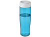 H2O Active® Tempo 700 ml Sportflasche mit Drehdeckel, aquablau, weiss bedrucken, Art.-Nr. 21043211
