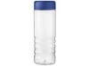 H2O Active® Treble 750 ml Flasche mit Drehdeckel, transparent, blau bedrucken, Art.-Nr. 21043401