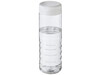 H2O Active® Treble 750 ml Flasche mit Drehdeckel, transparent, weiss bedrucken, Art.-Nr. 21043403
