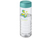 H2O Active® Treble 750 ml Flasche mit Drehdeckel, transparent, aquablau bedrucken, Art.-Nr. 21043404
