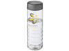 H2O Active® Treble 750 ml Flasche mit Drehdeckel, transparent, storm grey bedrucken, Art.-Nr. 21043409