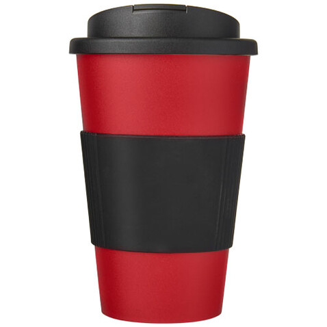 Americano® 350 ml Isolierbecher mit Schutzring & auslaufsicherem Schraubverschluss, rot, schwarz bedrucken, Art.-Nr. 21069616 Americano® 350 ml Isolierbecher mit Schutzring & auslaufsicherem Schraubverschluss, rot, schwarz bedrucken, Art.-Nr. 21069616
