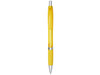 Turbo transparenter Kugelschreiber mit Gummigriff, gelb bedrucken, Art.-Nr. 10736407