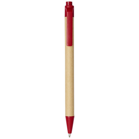 Berk Kugelschreiber aus recyceltem Karton und Mais (schwarze Mine), rot bedrucken, Art.-Nr. 10738402 Berk Kugelschreiber aus recyceltem Karton und Mais (schwarze Mine), rot bedrucken, Art.-Nr. 10738402