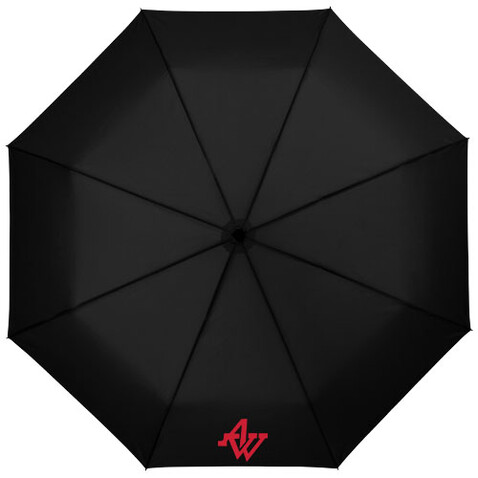 Wali 21" Automatik Kompaktregenschirm, schwarz bedrucken, Art.-Nr. 10907700