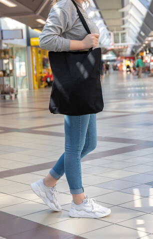 Impact Aware™ recycelte Baumwolltasche schwarz bedrucken, Art.-Nr. P762.541