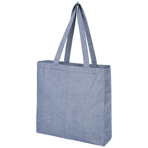 Pheebs 210 g/m² recycelte Tragetasche mit Seitenfalten 13L, heather blau bedrucken, Art.-Nr. 12053750 Pheebs 210 g/m² recycelte Tragetasche mit Seitenfalten 13L, heather blau bedrucken, Art.-Nr. 12053750