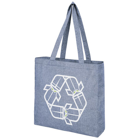 Pheebs 210 g/m² recycelte Tragetasche mit Seitenfalten 13L, heather blau bedrucken, Art.-Nr. 12053750 Pheebs 210 g/m² recycelte Tragetasche mit Seitenfalten 13L, heather blau bedrucken, Art.-Nr. 12053750