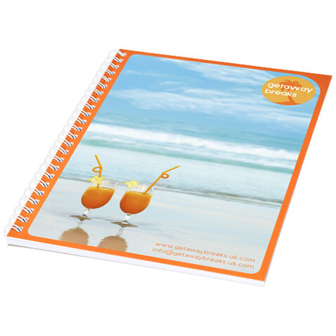 Desk-Mate® A5 Notizbuch mit Kunststoff Cover und Spiralbindung, weiss bedrucken, Art.-Nr. 21271000 Desk-Mate® A5 Notizbuch mit Kunststoff Cover und Spiralbindung, weiss bedrucken, Art.-Nr. 21271000
