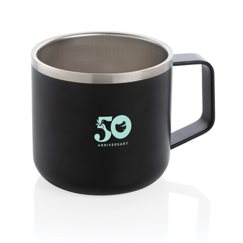 Stainless-Steel Camping-Tasse schwarz bedrucken, Art.-Nr. P432.441