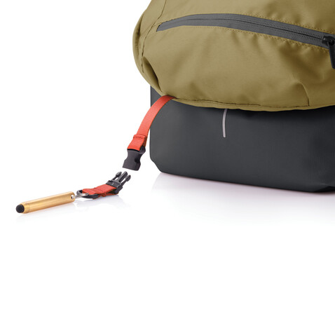 Bobby Soft, Anti-Diebstahl-Rucksack schwarz, grün bedrucken, Art.-Nr. P705.791 Bobby Soft, Anti-Diebstahl-Rucksack schwarz, grün bedrucken, Art.-Nr. P705.791
