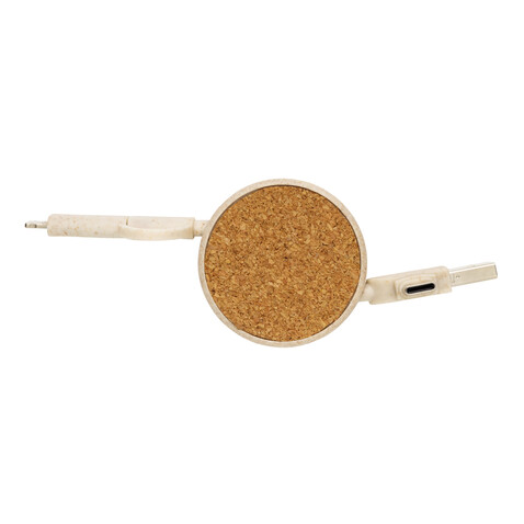 Kork und Weizen 6-in-1 Ladekabel khaki bedrucken, Art.-Nr. P302.369 Kork und Weizen 6-in-1 Ladekabel khaki bedrucken, Art.-Nr. P302.369