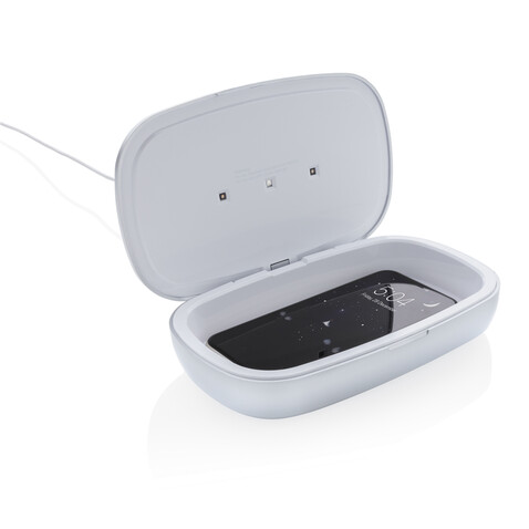 Rena UV-C Sterilisations-Box mit 5W Wireless Charger grau bedrucken, Art.-Nr. P301.132 Rena UV-C Sterilisations-Box mit 5W Wireless Charger grau bedrucken, Art.-Nr. P301.132