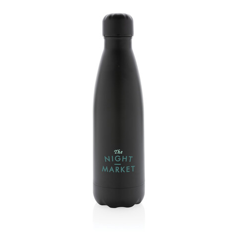 Einfarbige Vakuumisolierte Stainless Steel Flasche schwarz bedrucken, Art.-Nr. P436.461 Einfarbige Vakuumisolierte Stainless Steel Flasche schwarz bedrucken, Art.-Nr. P436.461