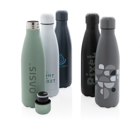 Einfarbige Vakuumisolierte Stainless Steel Flasche schwarz bedrucken, Art.-Nr. P436.461 Einfarbige Vakuumisolierte Stainless Steel Flasche schwarz bedrucken, Art.-Nr. P436.461