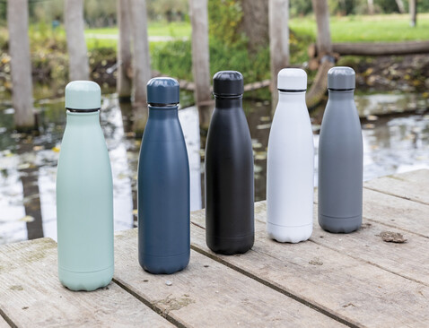 Einfarbige Vakuumisolierte Stainless Steel Flasche schwarz bedrucken, Art.-Nr. P436.461 Einfarbige Vakuumisolierte Stainless Steel Flasche schwarz bedrucken, Art.-Nr. P436.461
