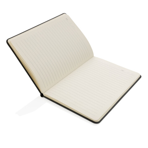 Deluxe Hardcover PU Notizbuch mit Handy- und Stiftehalter grau bedrucken, Art.-Nr. P774.232