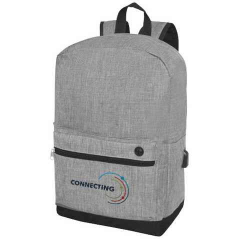 Hoss 15,6" Business Laptop-Rucksack 16L, heather mediumgrau bedrucken, Art.-Nr. 12051106 Hoss 15,6" Business Laptop-Rucksack 16L, heather mediumgrau bedrucken, Art.-Nr. 12051106