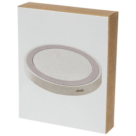 Naka kabelloses 5W Ladepad aus Weizenstroh, beige bedrucken, Art.-Nr. 12413602 Naka kabelloses 5W Ladepad aus Weizenstroh, beige bedrucken, Art.-Nr. 12413602