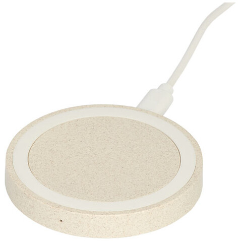 Naka kabelloses 5W Ladepad aus Weizenstroh, beige bedrucken, Art.-Nr. 12413602 Naka kabelloses 5W Ladepad aus Weizenstroh, beige bedrucken, Art.-Nr. 12413602