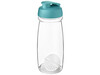H2O Active® Pulse 600 ml Shakerflasche, aquablau, transparent bedrucken, Art.-Nr. 21070551