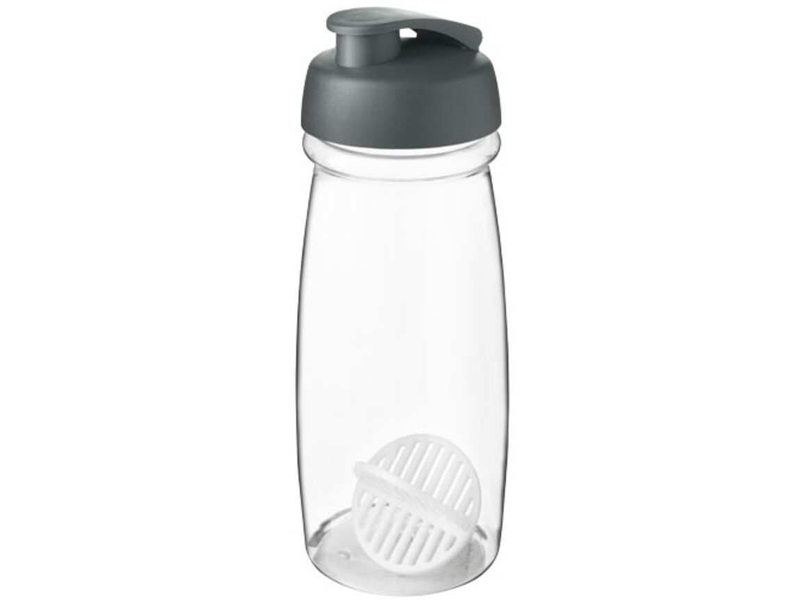 H2O Active® Pulse 600 ml Shakerflasche, grau, transparent bedrucken, Art.-Nr. 21070582