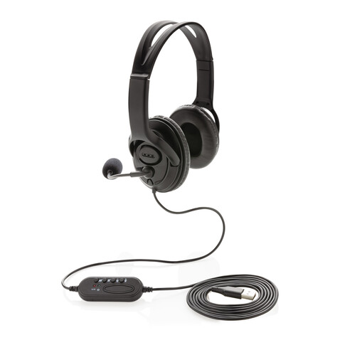 Over-Ear Headset mit Kabel schwarz bedrucken, Art.-Nr. P329.151 Over-Ear Headset mit Kabel schwarz bedrucken, Art.-Nr. P329.151