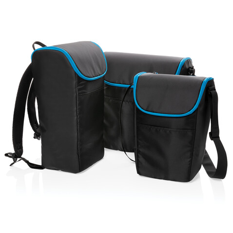 Explorer medium Outdoor Kühltasche schwarz, blau bedrucken, Art.-Nr. P422.361 Explorer medium Outdoor Kühltasche schwarz, blau bedrucken, Art.-Nr. P422.361