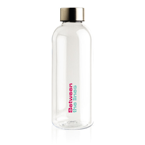 Auslaufsichere Trinkflasche mit Metalldeckel transparent bedrucken, Art.-Nr. P433.440