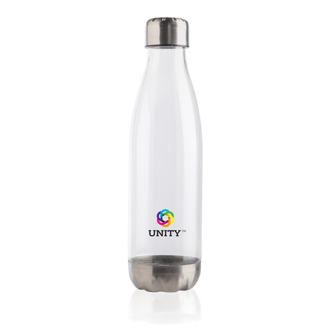 Auslaufsichere Trinkflasche mit Stainless-Steel-Deckel transparent bedrucken, Art.-Nr. P436.750 Auslaufsichere Trinkflasche mit Stainless-Steel-Deckel transparent bedrucken, Art.-Nr. P436.750