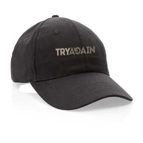 Impact 6 Panel Kappe aus 190gr rCotton mit AWARE™ Tracer schwarz bedrucken, Art.-Nr. P453.321 Impact 6 Panel Kappe aus 190gr rCotton mit AWARE™ Tracer schwarz bedrucken, Art.-Nr. P453.321