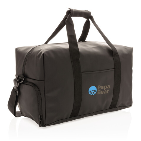 Schicke PU Wochenendtasche schwarz bedrucken, Art.-Nr. P707.061 Schicke PU Wochenendtasche schwarz bedrucken, Art.-Nr. P707.061