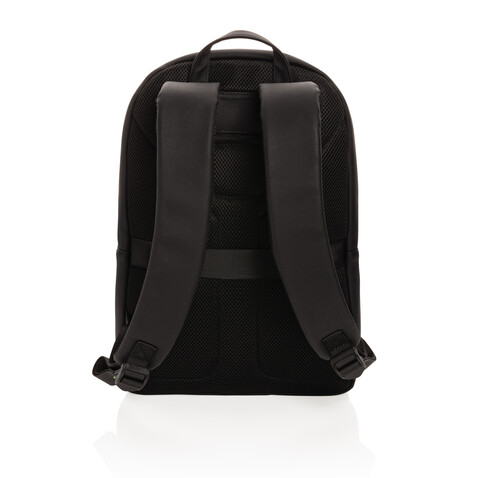 Swiss Peak Deluxe PU Laptop-Rucksack, PVC-frei schwarz bedrucken, Art.-Nr. P762.561 Swiss Peak Deluxe PU Laptop-Rucksack, PVC-frei schwarz bedrucken, Art.-Nr. P762.561