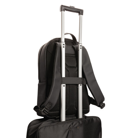 Swiss Peak Deluxe PU Laptop-Rucksack, PVC-frei schwarz bedrucken, Art.-Nr. P762.561 Swiss Peak Deluxe PU Laptop-Rucksack, PVC-frei schwarz bedrucken, Art.-Nr. P762.561